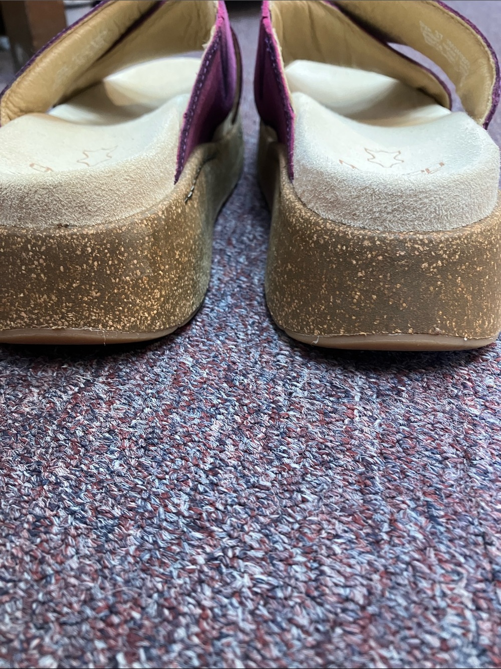 Dansko Bridget Plum Purple Suede Crisscross Wedge Slide Sandals Womens Size 37 - Picture 7 of 8